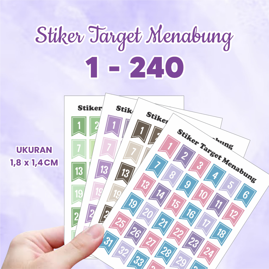 

Stiker Nomor Menabung Angka 1-240 Teman Seru Menabung Kreatif 240 Hari / Sticker Angka 1-240