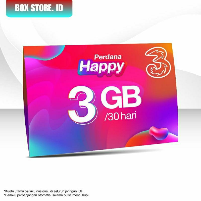 Kartu Perdana Tri Happy 3GB Nasional