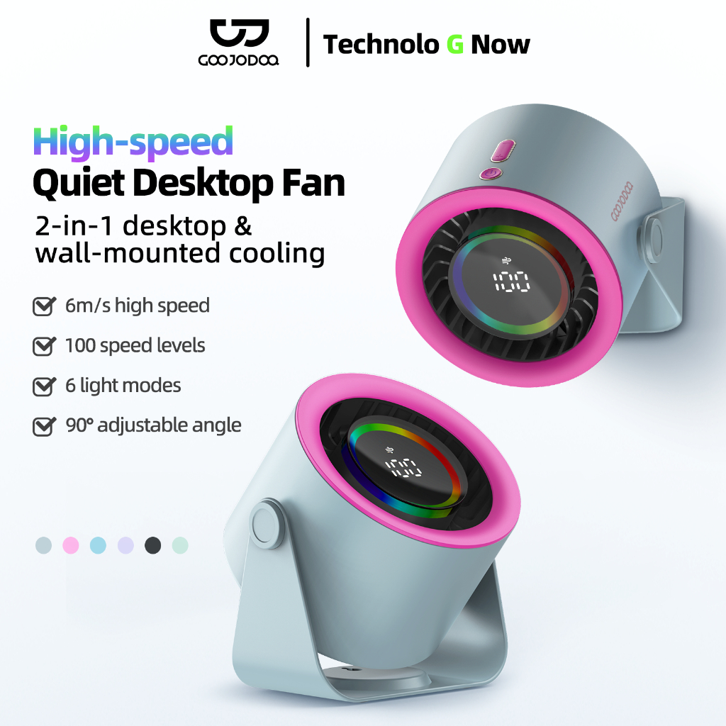 GOOJODOQ GFS008 Strong Wind kipas bisu dinding Turbo kipas meja kipas dinding Dapat dikenakan biaya