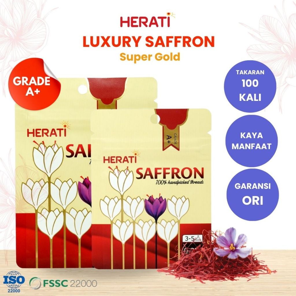 

Bunga Safron Herati Saffron Super Negin Gold Grade A+ Safron Original