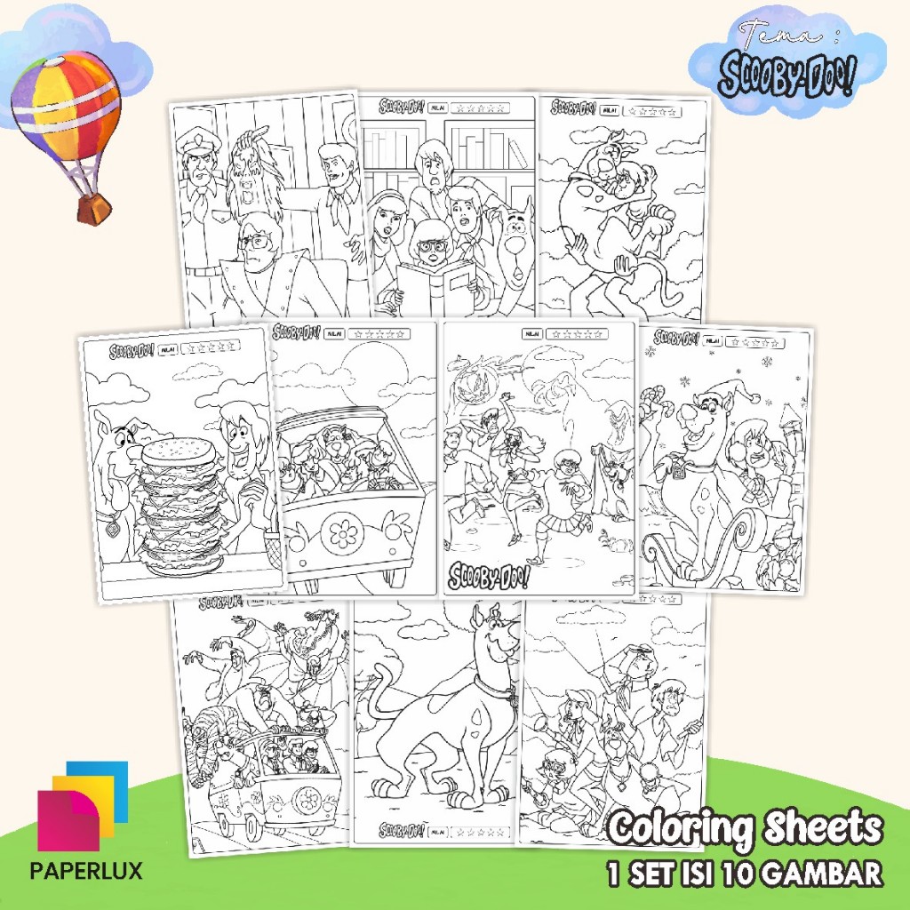 

KERTAS GAMBAR MEWARNAI ANIMASI ANAK - LEMBAR COLORING SHEETS FOR KIDS ISI 10 LEMBAR-SERI 03