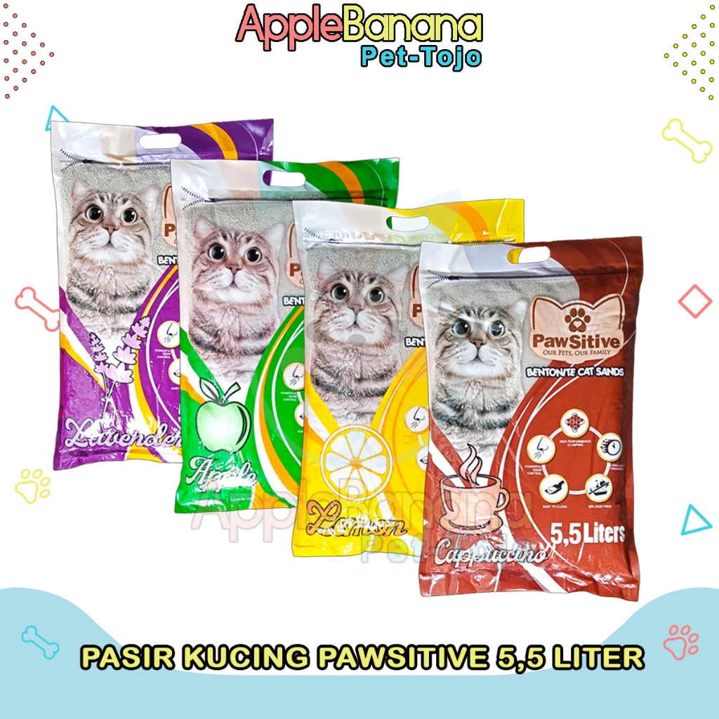 Pasir Kucing Gumpal Wangi PAWSITIVE 5.5 Liter - Pasir Kucing Pawsitive 5,5 L
