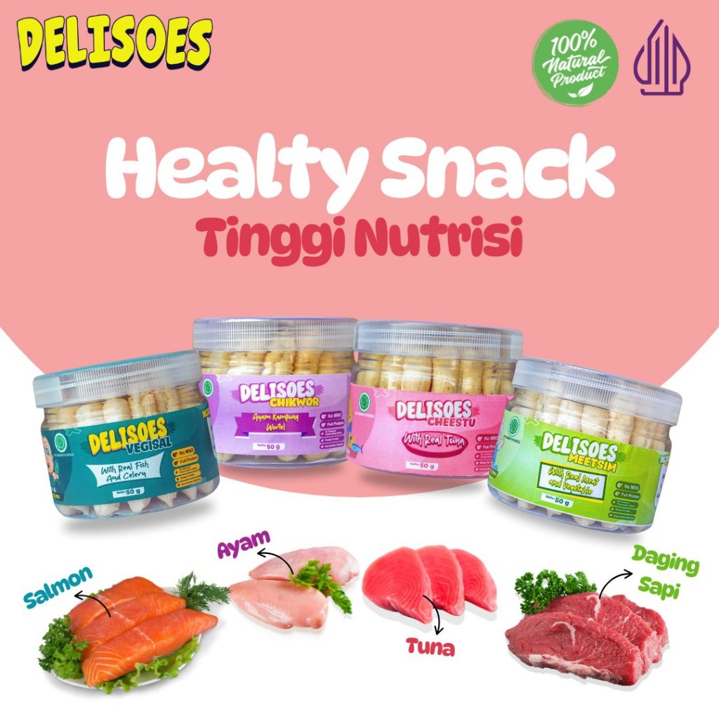 Delisoes Snack Sehat Anak | Cemilan Bayi Sehat Anti GTM | Cemilan MPASI Anak 6 8 12 Bulan+