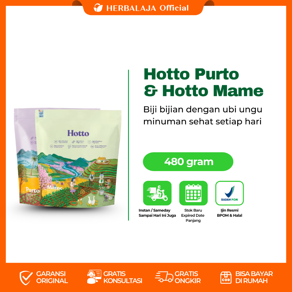 

Hotto Purto Multigrain with Purple Potato Hotto Mame Asli Original