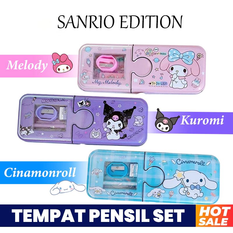 

Tempat Pensil Anak Set Alat Tulis Set Kotak Pensil Karakter Kuromi Melody Cinamonroll 5 IN 1