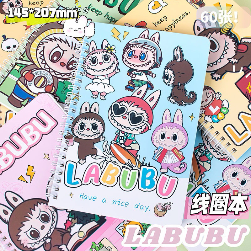 

LABUBU Buku Tulis Ring A5 /Notebook A5/Buku Tulis Sekolah isi 60 lembar stationery paper kertas
