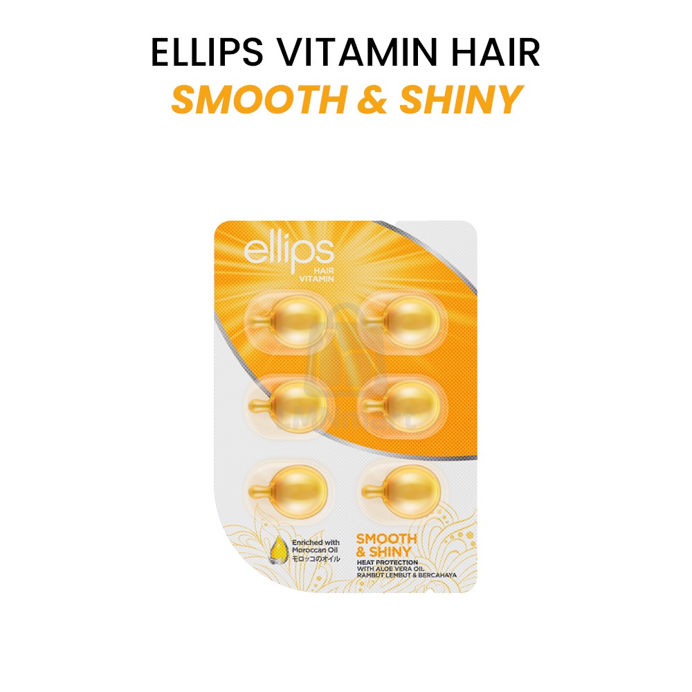 ELLIPS Vitamin Rambut Smooth & Shiny 1ml 6pcs – Perawatan Rambut Kering Rontok & Rusak