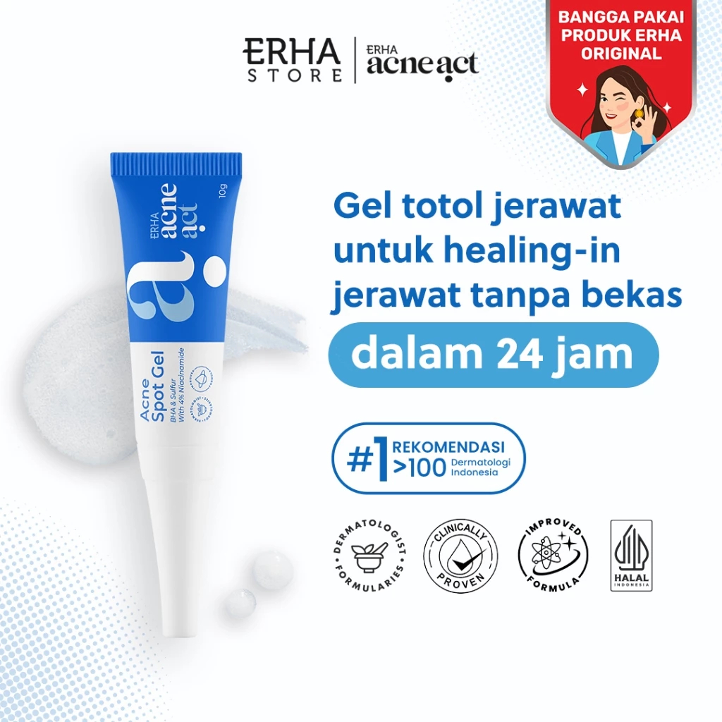 ERHA Acneact Acne Spot Gel BHA & Sulfur 10g ORIGINAL Obat Totol Jerawat
