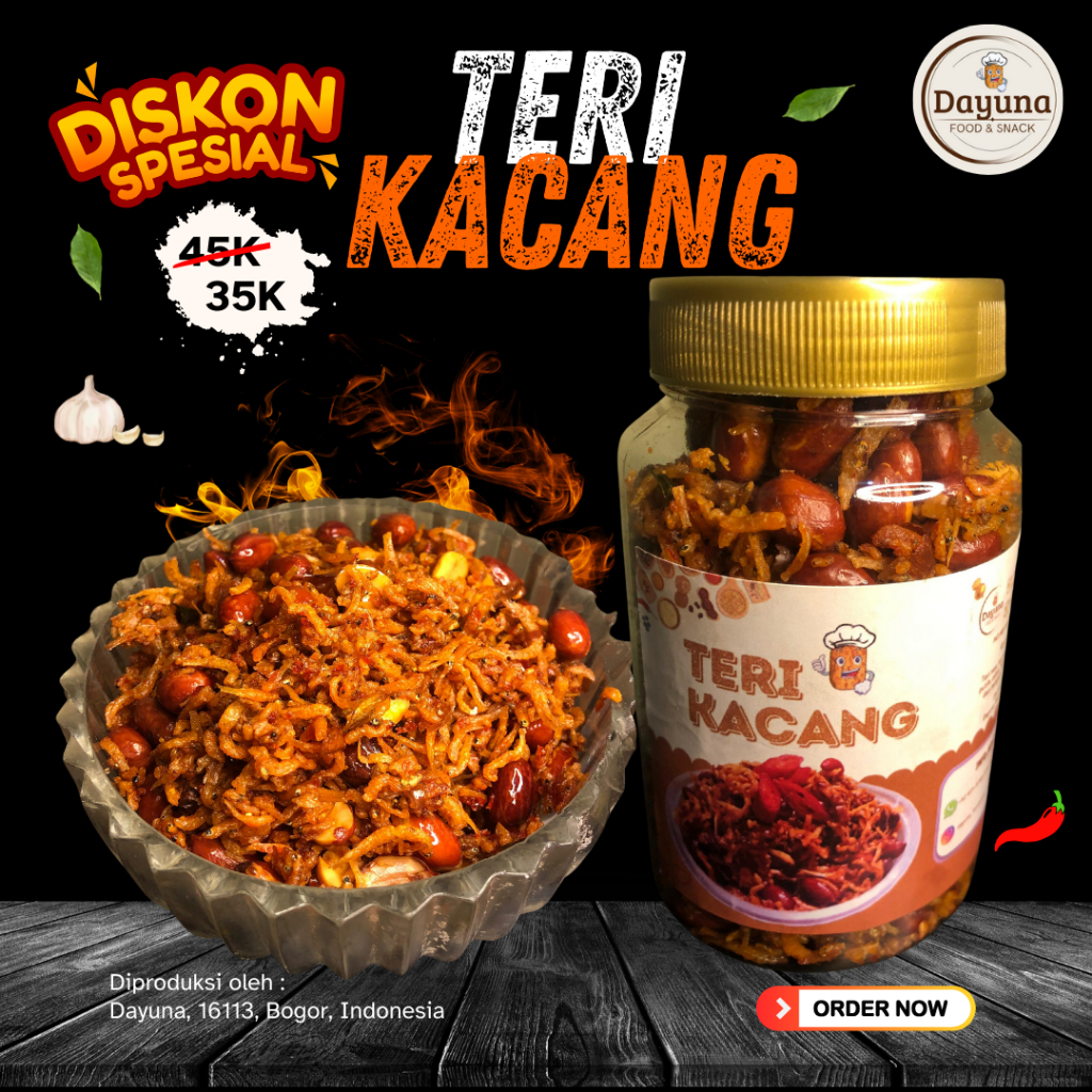 

DAYUNA TERI KACANG PEDAS MANIS DAUN JERUK 150GR