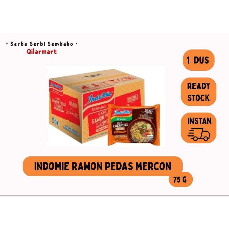 

INDOMIE RAWON PEDAS MERCON MI INSTAN KUAH 75g-1 Dus