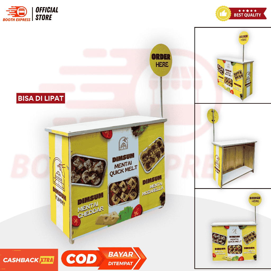Booth Express - Meja Lipat Portable Jualan Bebas Custom / Meja Portable Murah / Gerobak Portable