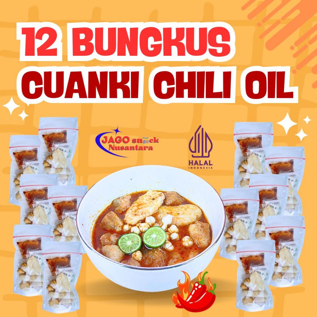 

12 BUNGKUS CUANKI INSTAN CHILI OIL KUAH KALDU - FOOD INSTAN