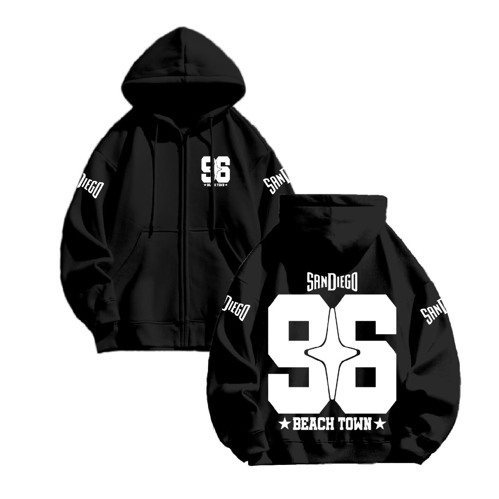 Sweaterpolos Hoodie Zipper SANDIEGO Unisex Pria & Wanita