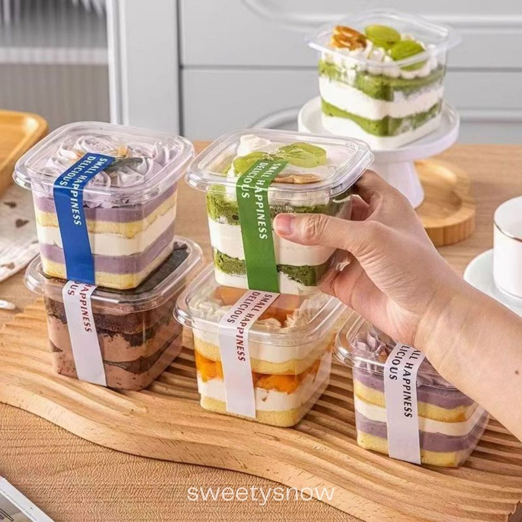 Mousse Cup 400mL / Dessert Cup Korean Box Dessert Tiramisu Salad Cup / Wadah Kue Mousse Kemasan cake