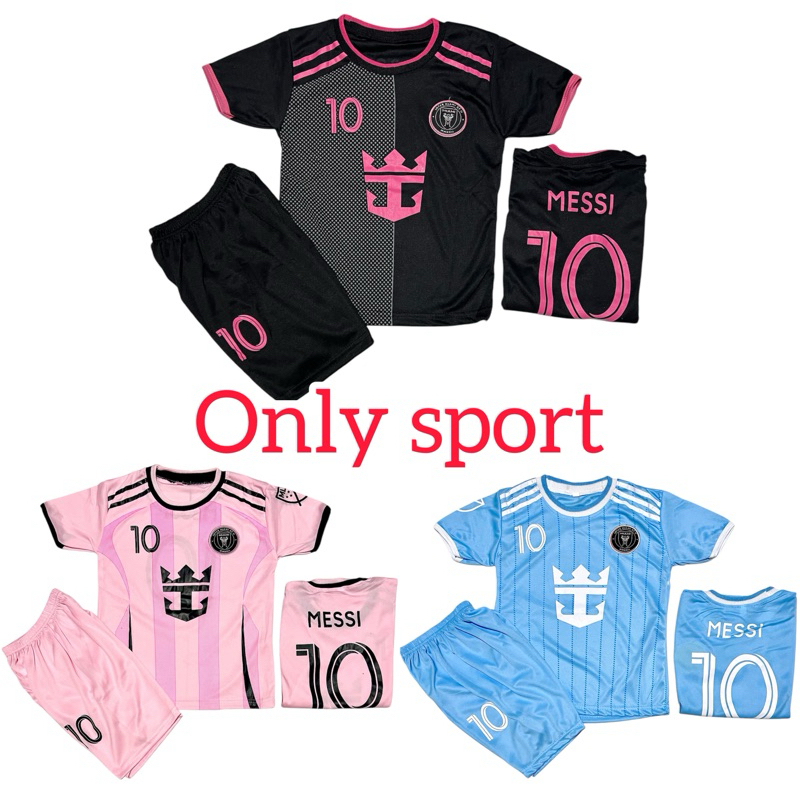 SETELAN BAJU BOLA ANAK MIAMI TERBARU/JERSEY BAJU BOLA ANAK MESSI/KAOS BOLA ANAK MIAMI MESSI