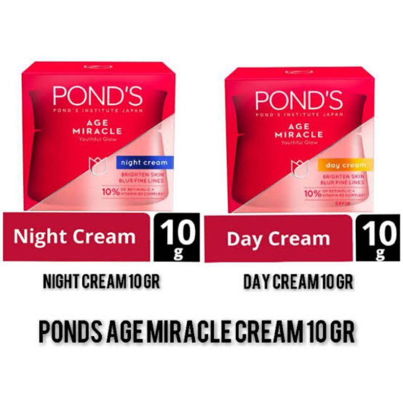 Ponds age miracle cream day & nigth 10g - siang & malam
