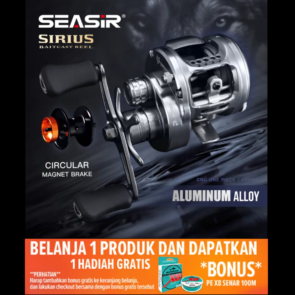 NEW PRODUCT [OFFICIAL] SEASIR SIRIUS ROUND BAITCASTING REEL BC, CNC ALUMINUM BAIT CASTING REEL