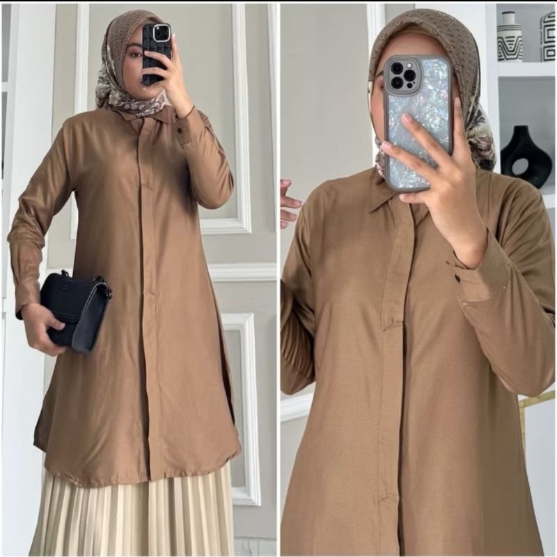 murah [ rayon twill ] allina tunik tunik rayon twill