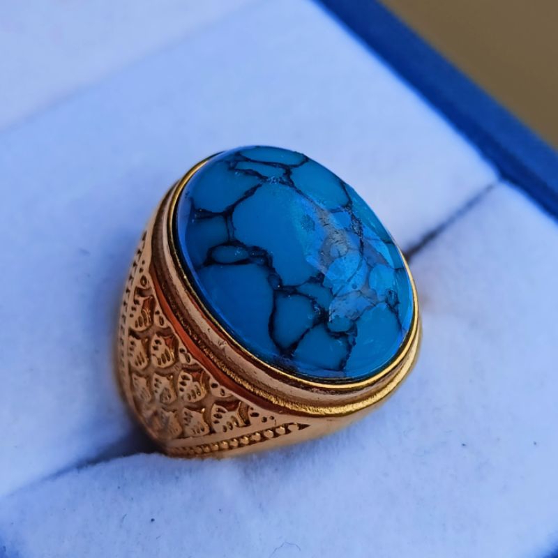 Cincin Batu Pirus serat Hitam