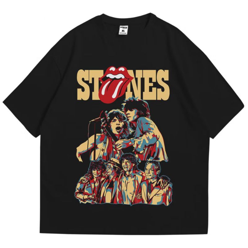 Kaos Oversize Unisex Rolling Stones Districtstuff Cotton