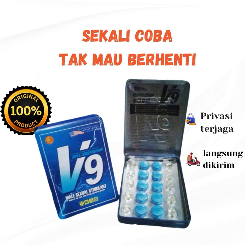 V9 ASLI ORIGINAL ISI 10 BUTIR MENAMBAH STAMINA PRIA OBAT HERBAL TAHAN LAMA KUAT BY HERBAL STORE