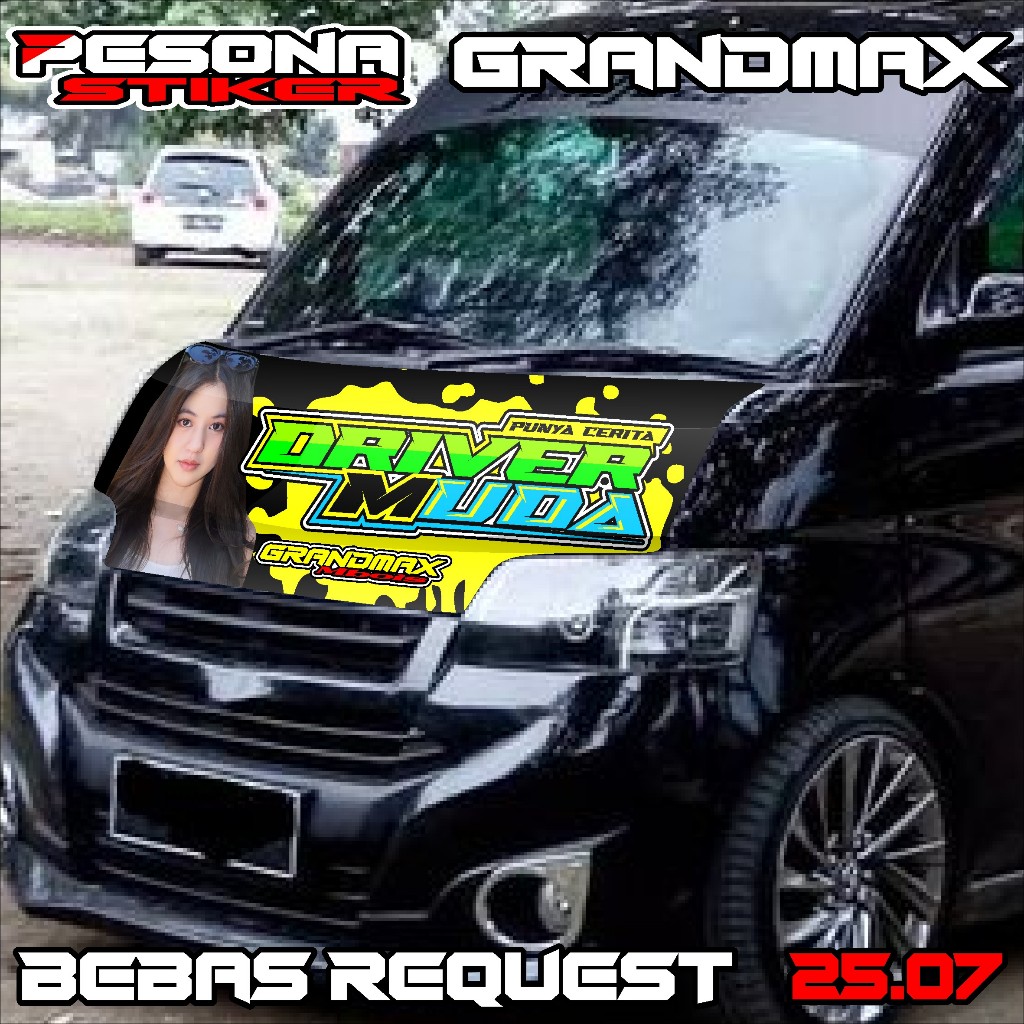 stiker decal kabin depan grandmax stiker dekal kap mesin grandmax bebas custom kd25.07