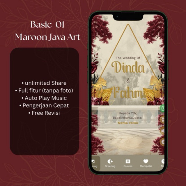 UNDANGAN DIGITAL PERNIKAHAN TEMA JAWA