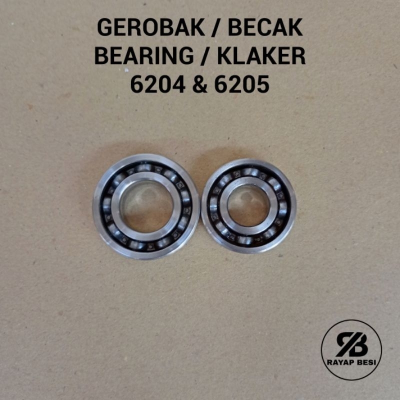 klaker/ bearing 6204 & 6205 roda BECAK GEROBAK copotan (Tidak koplak)