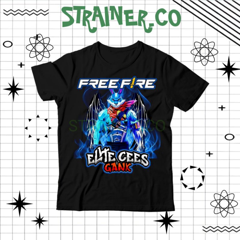 (BISA COD) Kaos Anak FF FREE FIRE BUNDLE EVO KELINCI BIRU AURA BIRU SG 2JT  - Baju Anak Laki-Laki PE