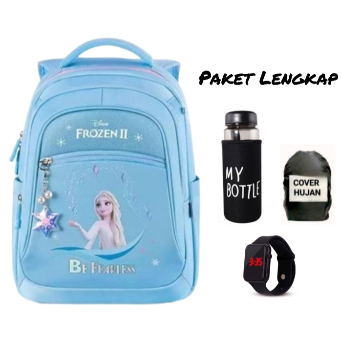 TERMURAH [ BONUS BOTOL ] Tas Ransel Anak Perempuan Motif Frozen / Tas Gendong Sekolah Anak Perempuan