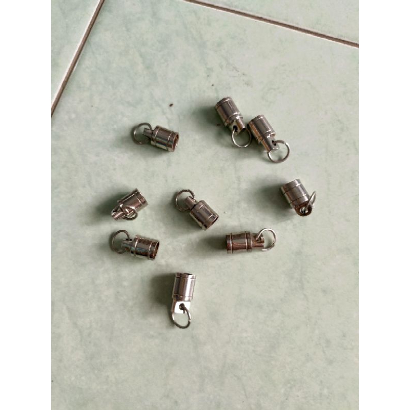 Liontin Stainless Monel Model Tabung Kosong untuk taring atau akar atau batu panjang