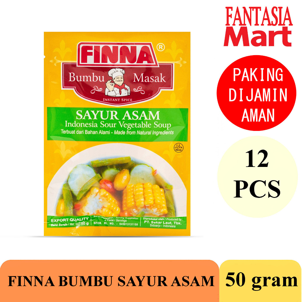 

FINNA BUMBU MASAK SAYUR ASAM PACK 12 PCS 50 GRAM FANTASIA DENGAN PAKING AMAN