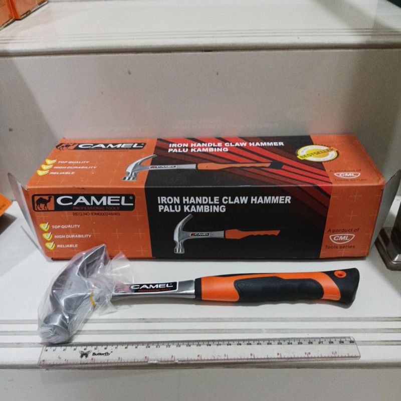 palu kambing gagang besi 16 OZ camel