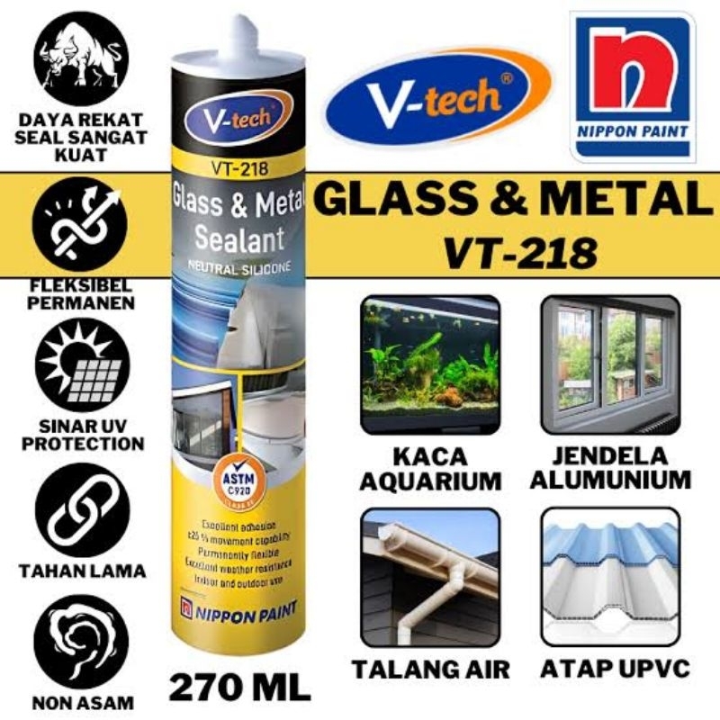 

VTECH LEM SILICONE SEALANT NETRAL NIPPON LEM KACA 270ML