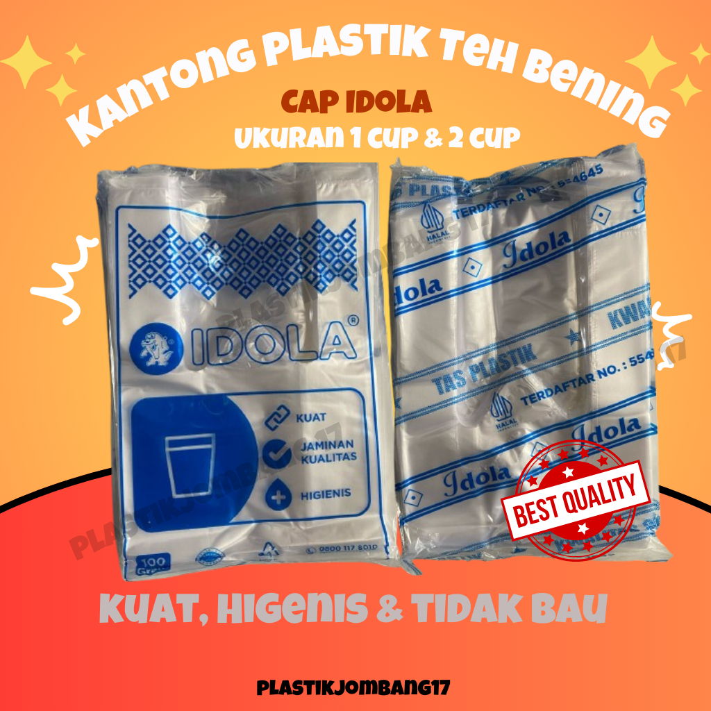 [PERPACK] Kresek Gelas Idola Kantong Plastik Teh Pop Ice Kresek Cup Idola 1 cup 2 cup