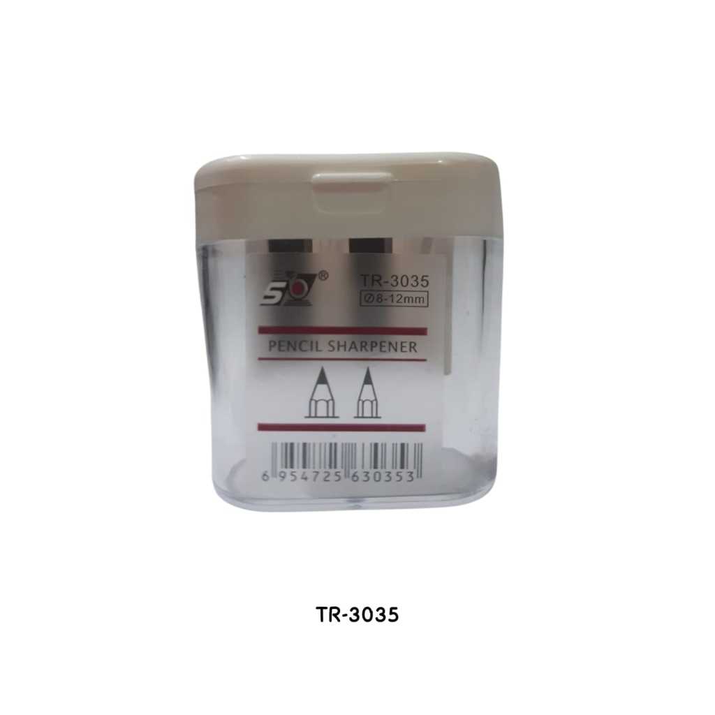 

RAUTAN SERUTAN PENSIL 2 LUBANG HOLE PENSIL BESAR KECIL TR-3035 PENCIL SHARPENER POLOS