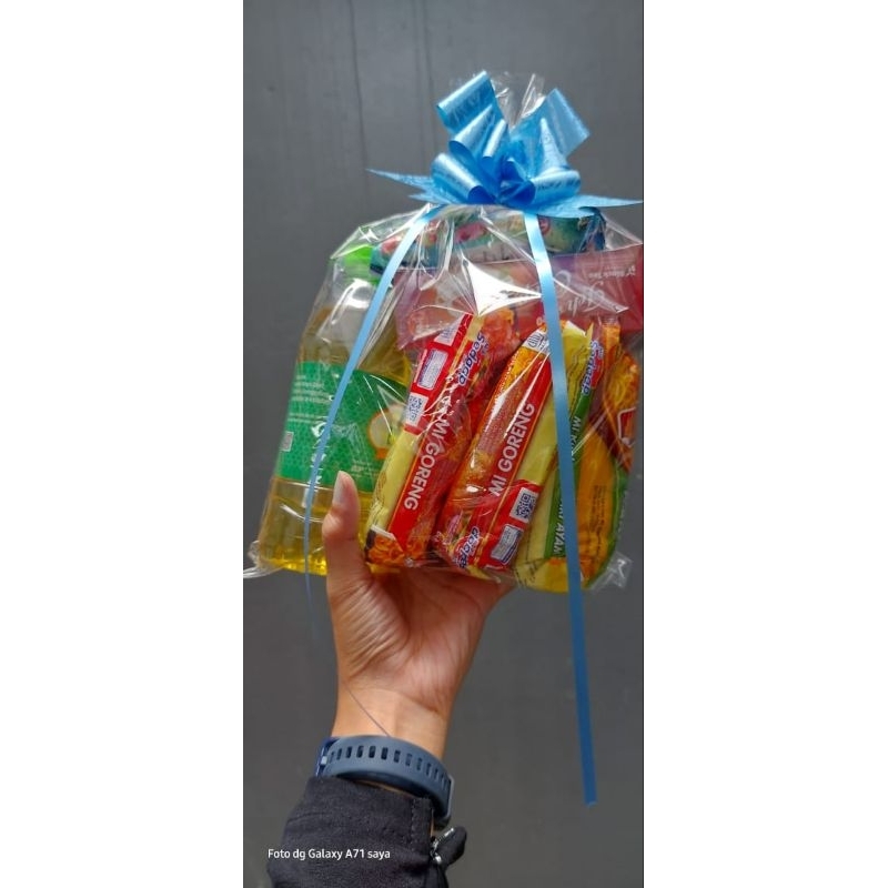 

Pita tarik motif 30 mm serut parcel kado souvenir hampers warna biru