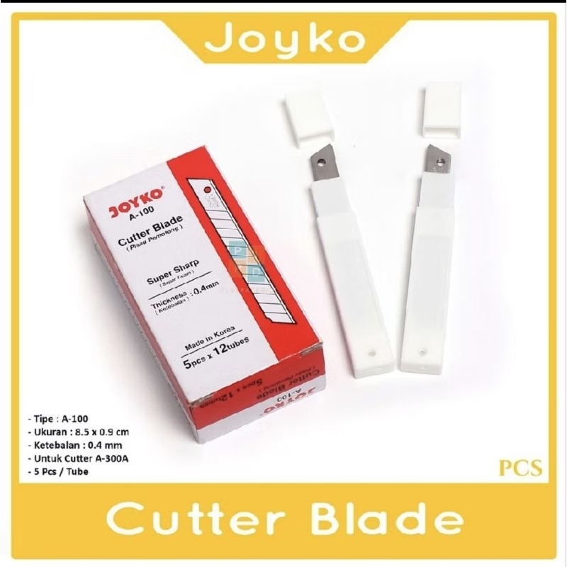 

Cutter Blade Isi Pisau Pemotong Joyko A - 100 ( 1 box isi 12 Tube)
