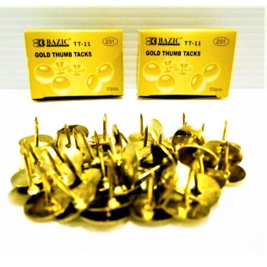 

PAKU PAYUNG WARNA EMAS GOLD THUMB TACK TT-11 ISI 50 PCS