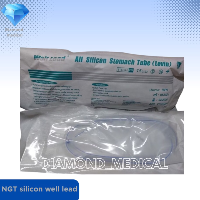 NGT Silicon Well Lead / Stomach Tube / NGT Silicon / Selang Makan / NGT Silicon Wellead / Wellead ng