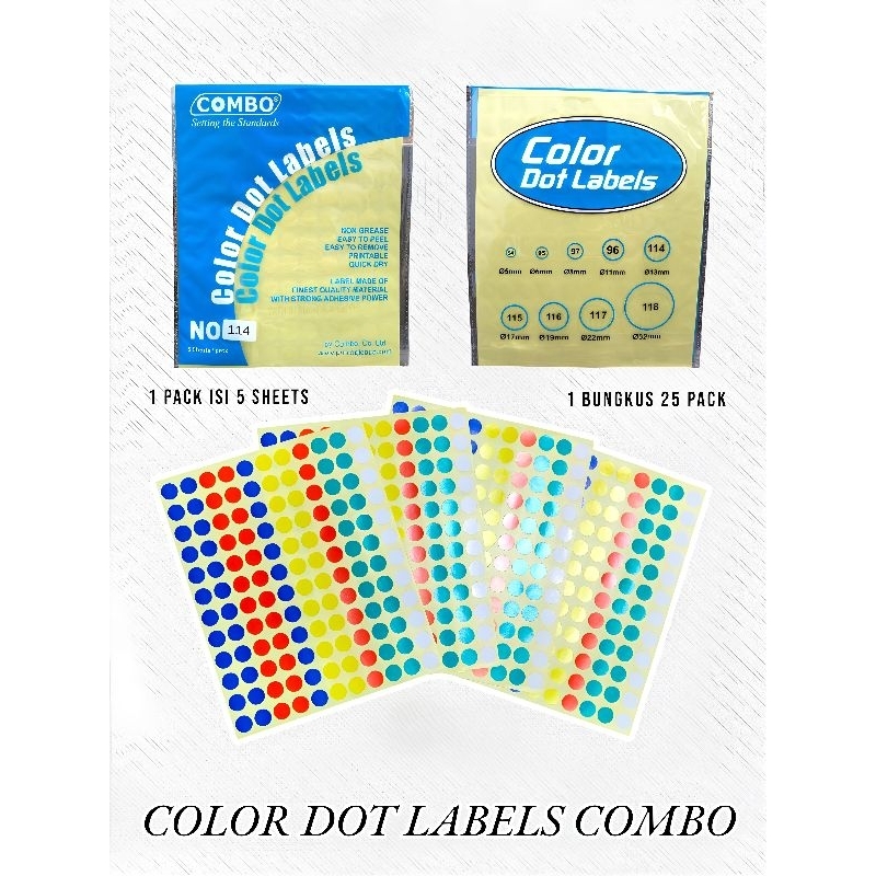 

COLOR DOT LABELS / COLOUR DOT LABEL COMBO