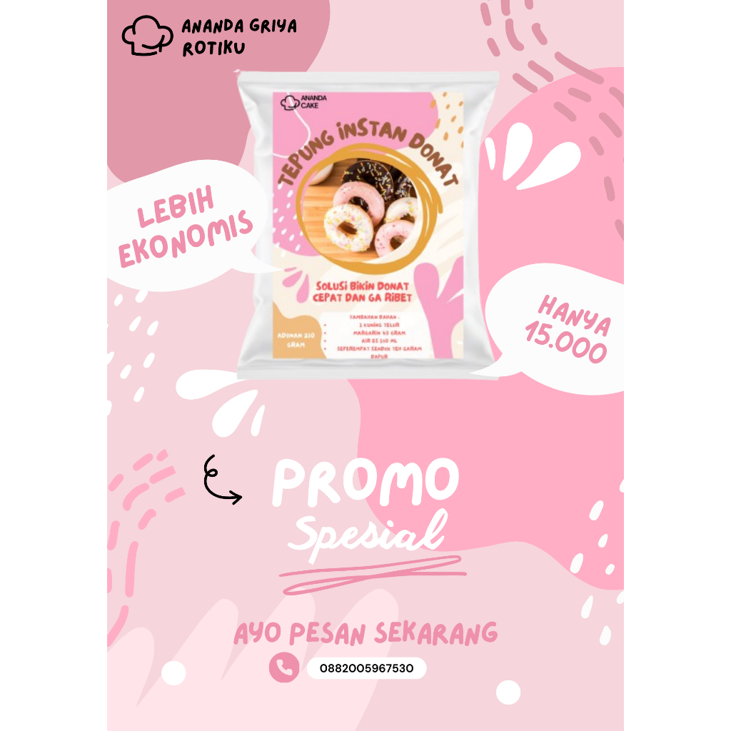 

TEPUNG DONAT INSTAN 250 GR | TEPUNG PREMIX DONAT