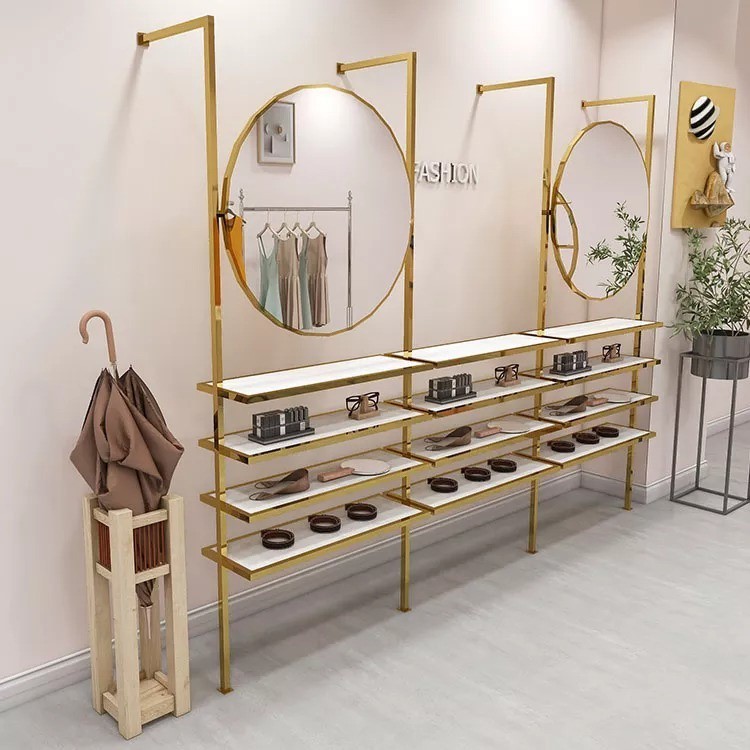 Rak Display Toko Store Kaca Tas Sepatu Kutek Nail Art