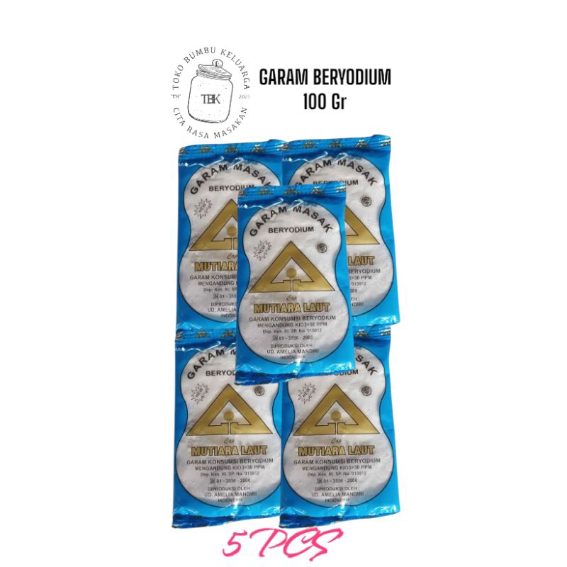 

Garam Paket 5 Pcs Cap Mutiara Laut - Salt Makanan Merk Mutiara Laut Beryodium