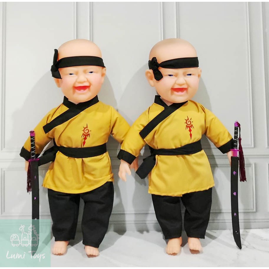 Mainan Anak Boneka Karet Jepang Ninja Samurai + Pedang