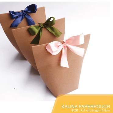 

paperpouch kraft coklat packaging kemasan hampers souvenir pernikahan hajatan paperbag mini bingkisan size 7x6x13 cm
