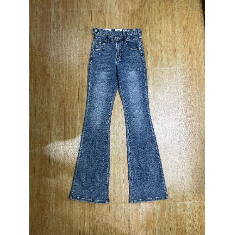 celana cutbray jeans MISS LORA warna darkblue kode8330