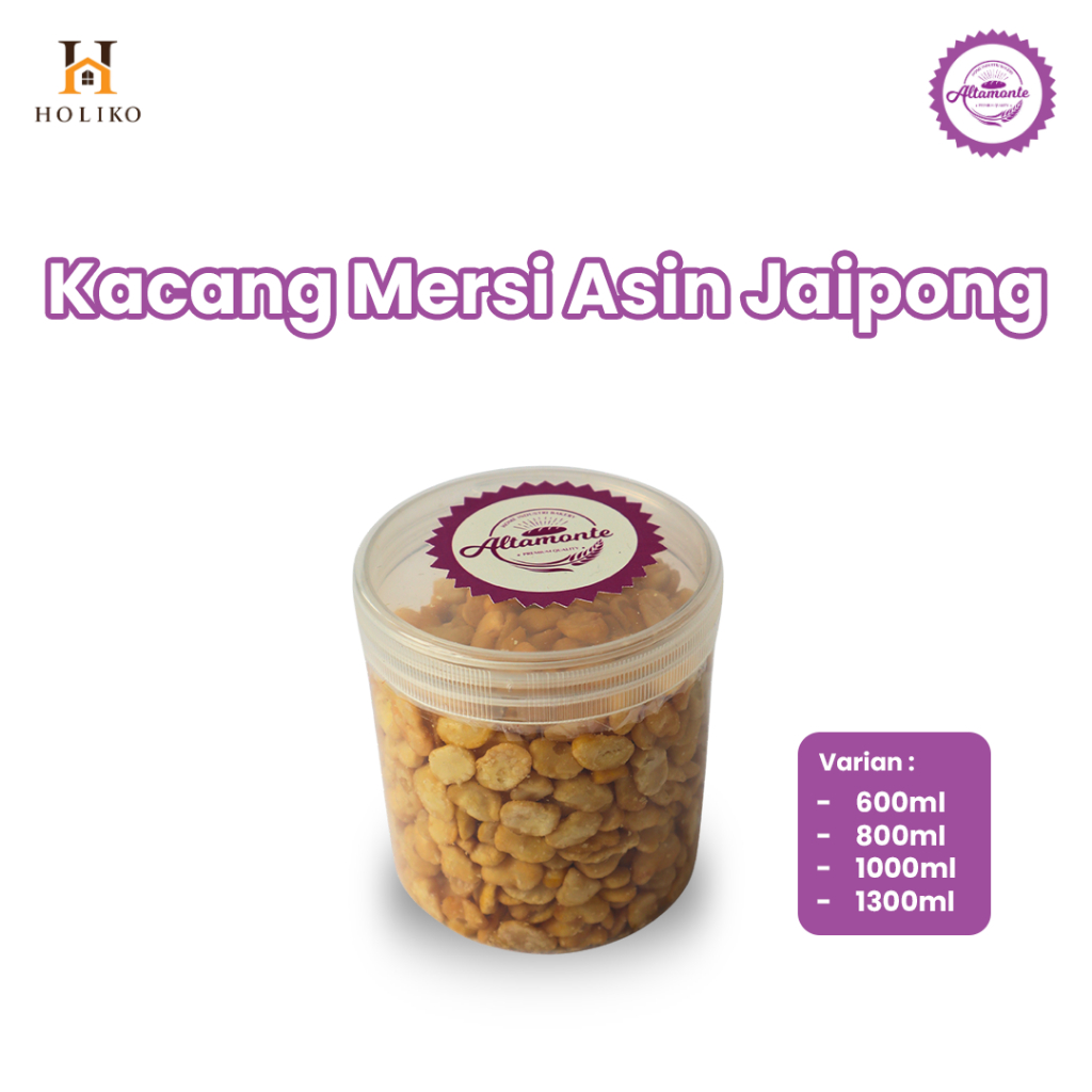 

HOLIKO - Kacang Mersi Asin Jaipong Uk 600ML, 800ML, 1000ML,1300ML Altamonte