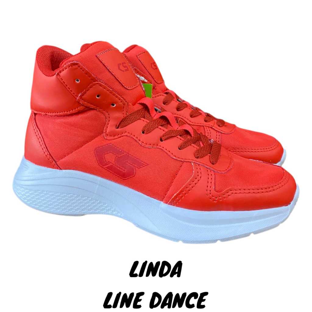 CHOSAMON Linda Line Dance - Sepatu Olahraga Senam Line Dance Merah