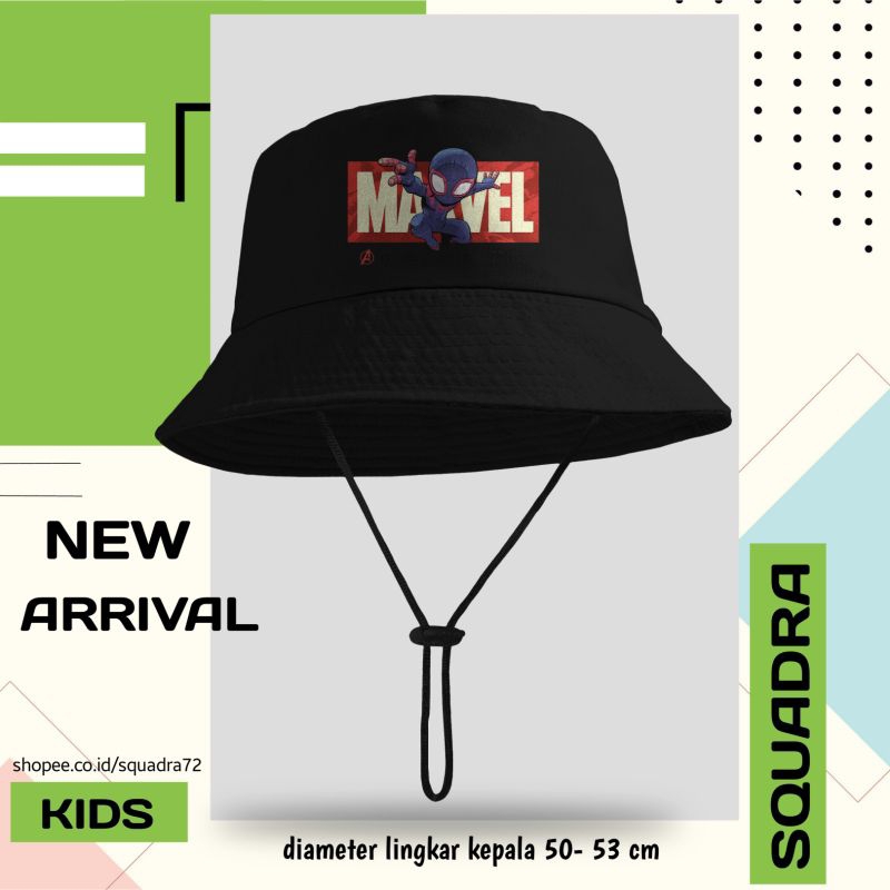 Topi Bucket Anak Cowok Cewek Superhero Bertali